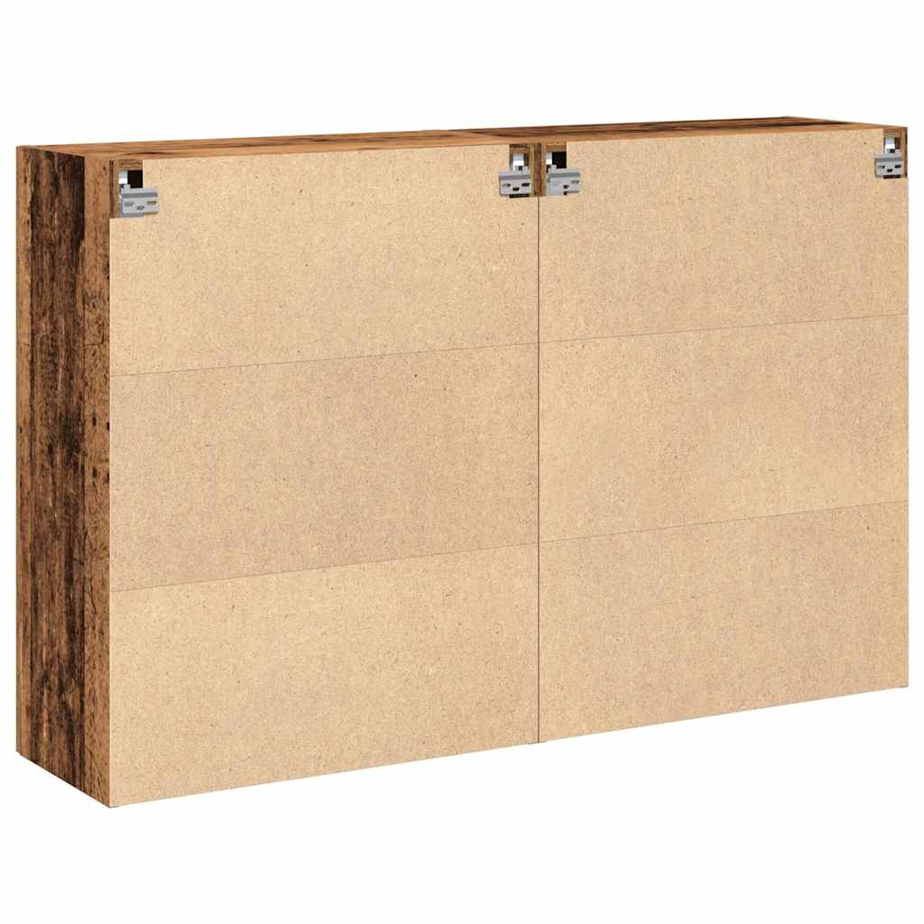 Vægskab 2 Pcs Gammelt Træ 69.5 X 34 X 90 Cm Konstrueret Træ - Billede 8
