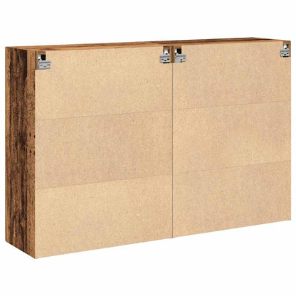 Vægskab 2 Pcs Gammelt Træ 69.5 X 34 X 90 Cm Konstrueret Træ - Billede 8