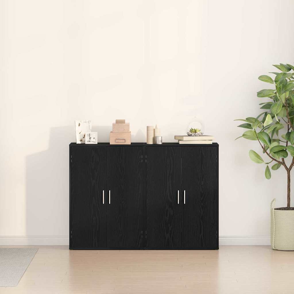Sideboard Sort Eg 60 X 31 X 84 Cm Konstrueret Træ - Billede 4
