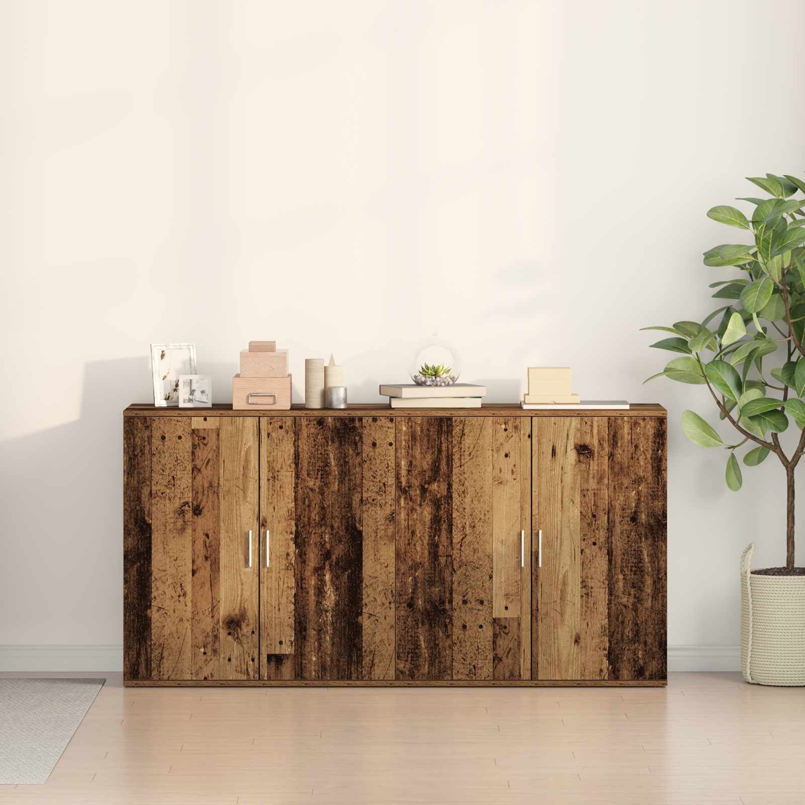 Sideboard 2 Dele 79 X 38 X 80 Cm Konstrueret Træ - Billede 4
