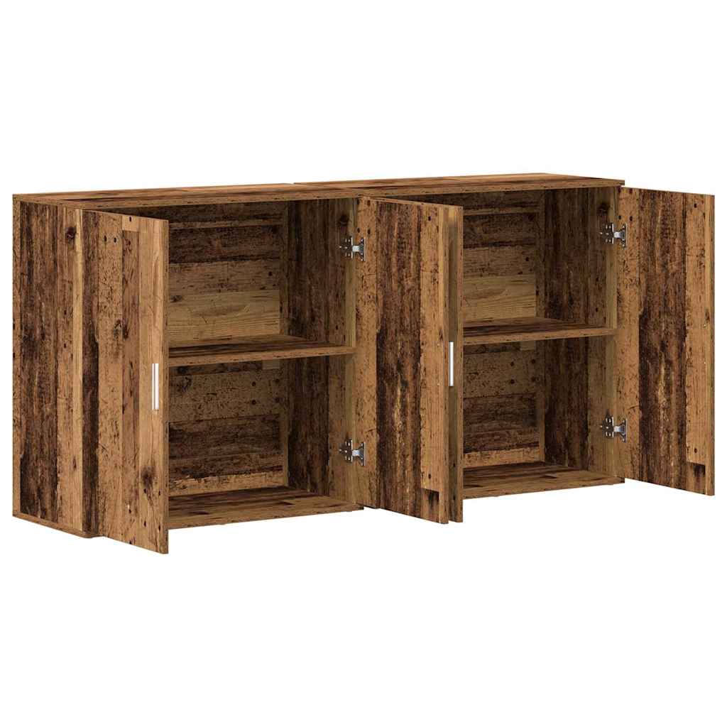 Sideboards 2 Pcs Gammelt Træ 79 X 38 X 80 Cm Konstrueret Træ - Billede 5
