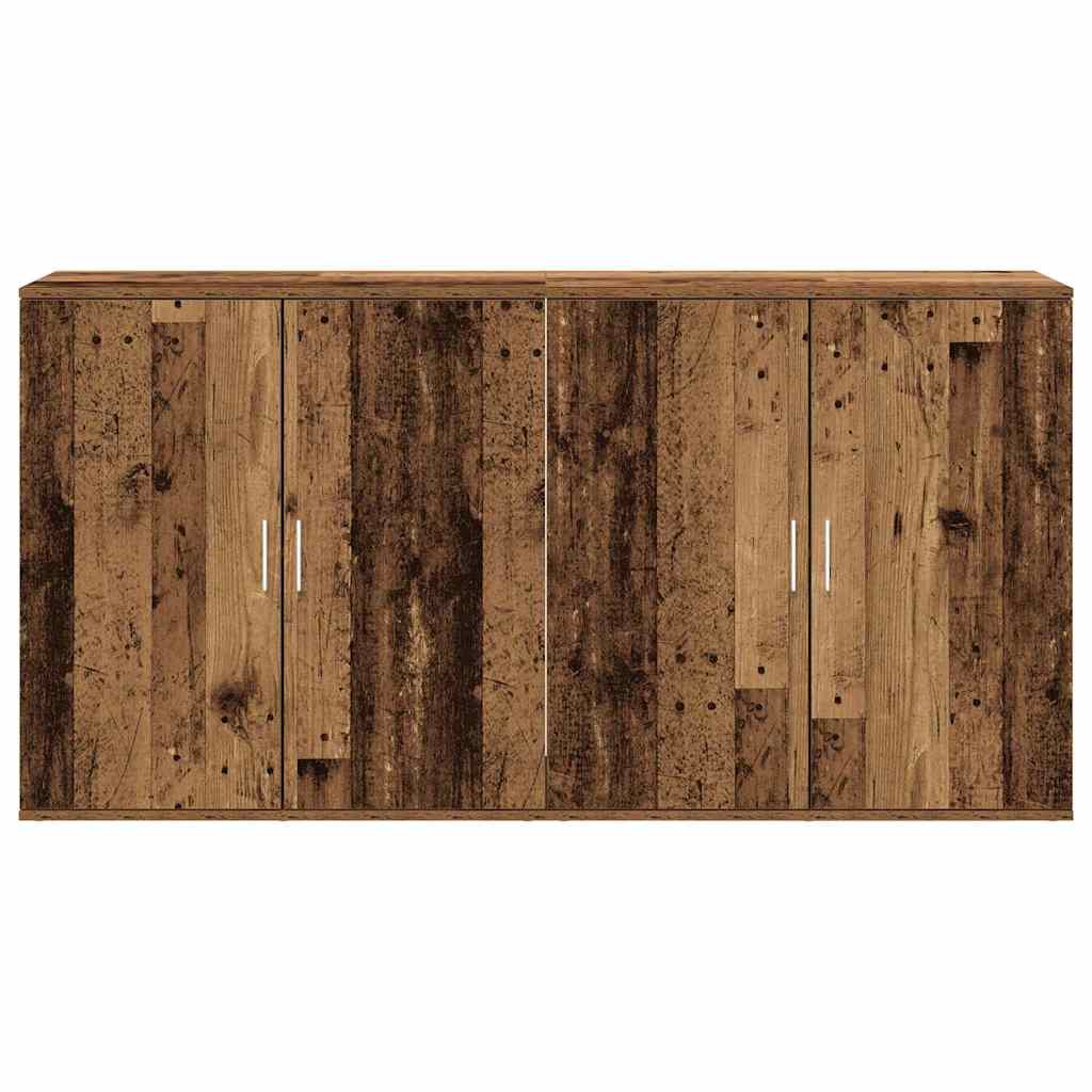 Sideboards 2 Pcs Gammelt Træ 79 X 38 X 80 Cm Konstrueret Træ - Billede 6