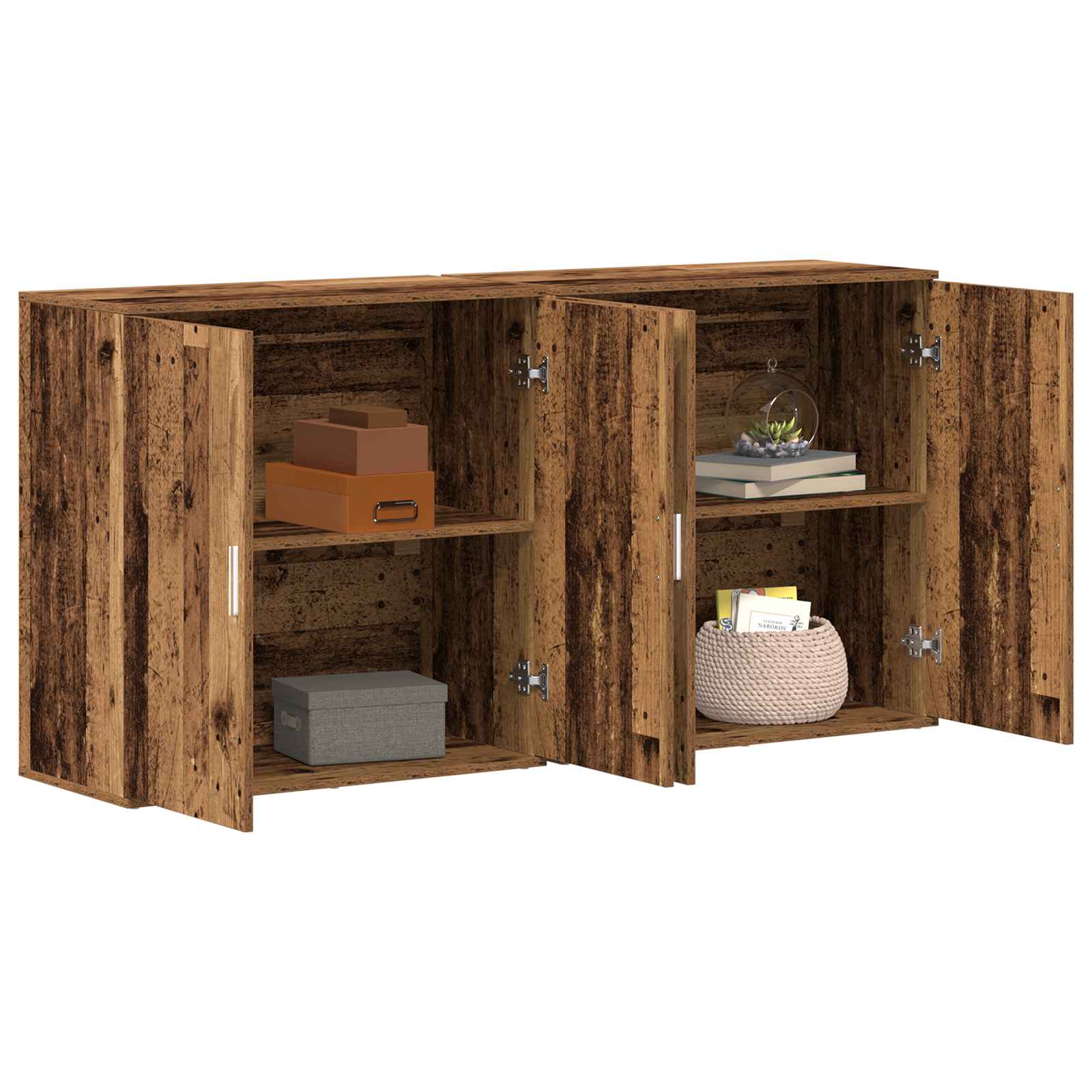 Sideboard 2 Dele 79 X 38 X 80 Cm Konstrueret Træ - Billede 3