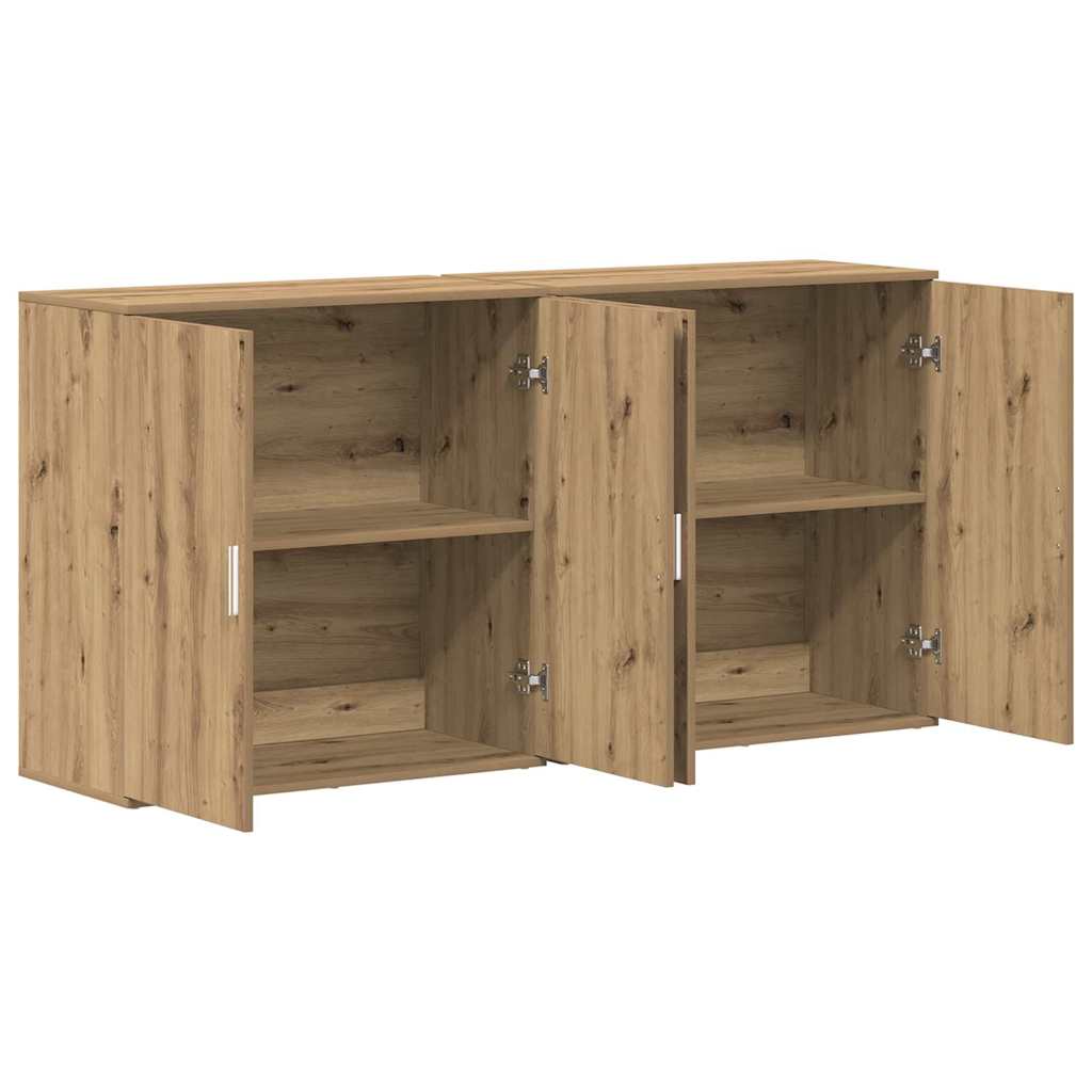 Sideboards 2 Pcs Artisan Eg 79 X 38 X 80 Cm Konstrueret Træ - Billede 5