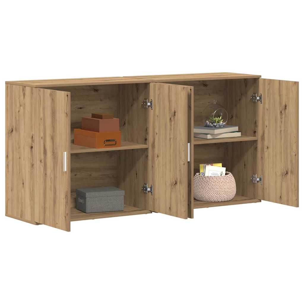Sideboards 2 Pcs Artisan Eg 79 X 38 X 80 Cm Konstrueret Træ - Billede 3