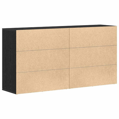 Sideboards 2 Pcs Sort Eg 79 X 38 X 80 Cm Konstrueret Træ - Billede 8