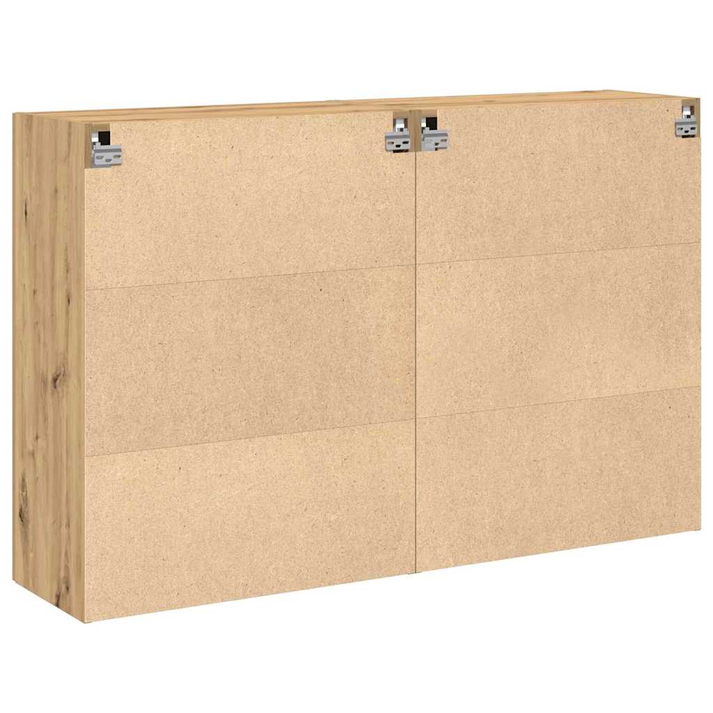 Væggeskabe 2 Dele Egetræ 69,5 X 34 X 90 Cm - Billede 8
