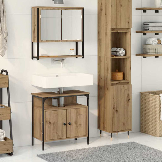 Badeværelsesmøbel Sæt Med Opbevaring 2 Pcs Brun 60 X 30 X 60 Cm - Hovedbillede