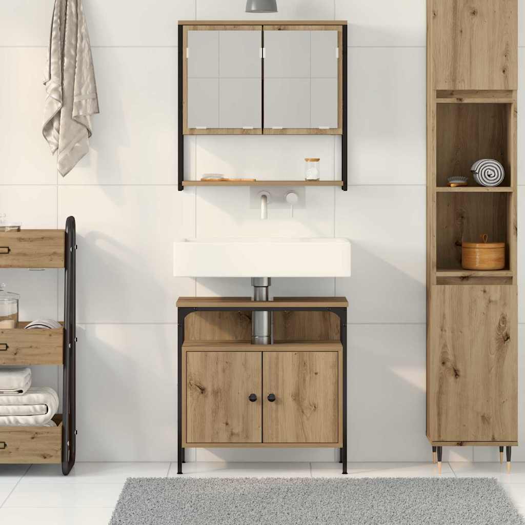 Badeværelsesmøbel Sæt Med Opbevaring 2 Pcs Brun 60 X 30 X 60 Cm - Billede 4
