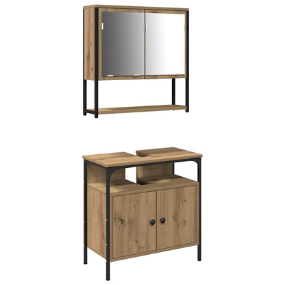 Badeværelsesmøbel Sæt Med Opbevaring 2 Pcs Brun 60 X 30 X 60 Cm - Billede 2