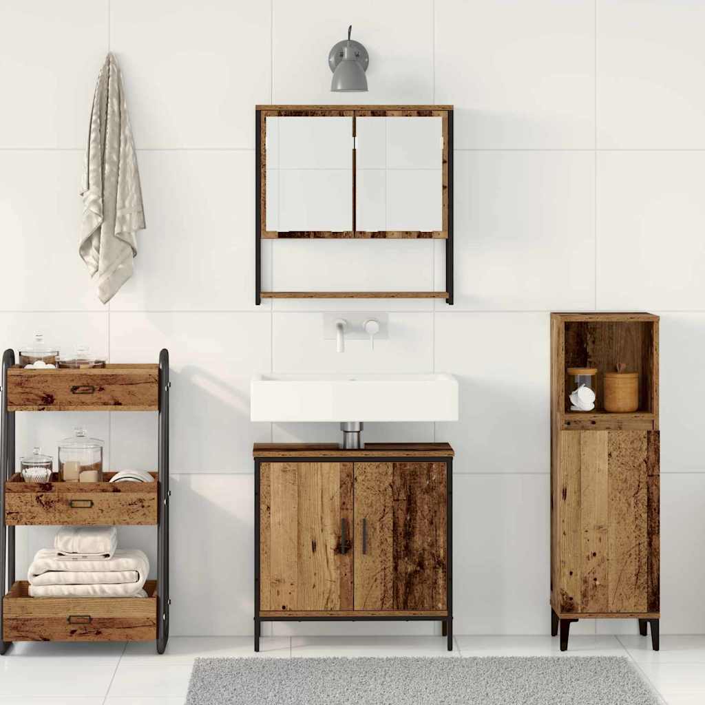 Badeværelsesmøbel Sæt Med Opbevaring 2 Pcs Brun 60 X 30 X 60 Cm - Billede 4