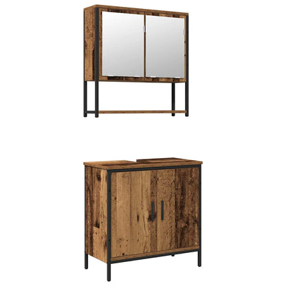 Badeværelsesmøbel Sæt Med Opbevaring 2 Pcs Brun 60 X 30 X 60 Cm - Billede 2