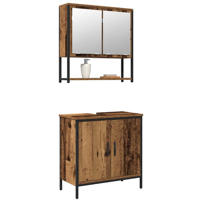 Badeværelsesmøbel Sæt Med Opbevaring 2 Pcs Brun 60 X 30 X 60 Cm - Billede 3