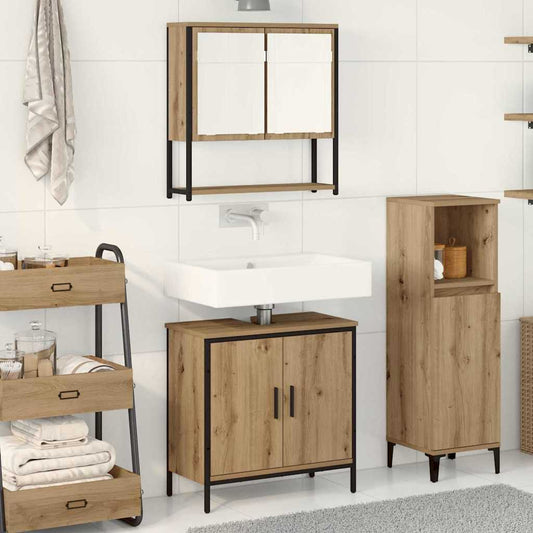 Badeværelsesmøbel Sæt Med Opbevaring 2 Pcs Brun 60 X 30 X 60 Cm - Hovedbillede