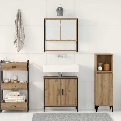 Badeværelsesmøbel Sæt Med Opbevaring 2 Pcs Brun 60 X 30 X 60 Cm - Billede 4