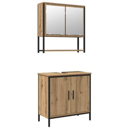 Badeværelsesmøbel Sæt Med Opbevaring 2 Pcs Brun 60 X 30 X 60 Cm - Billede 2
