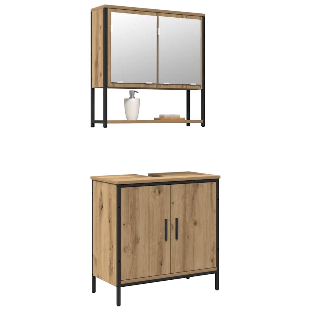 Badeværelsesmøbel Sæt Med Opbevaring 2 Pcs Brun 60 X 30 X 60 Cm - Billede 3