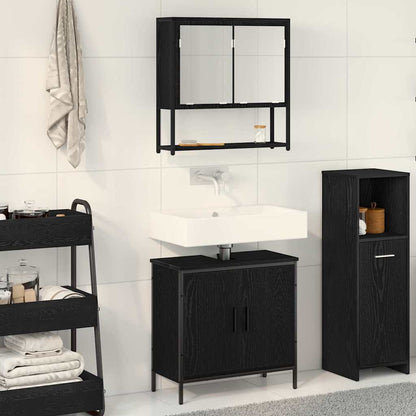 Badeværelsesmøbel Sæt Med Opbevaring 2 Pcs Sort 60 X 30 X 60 Cm - Hovedbillede