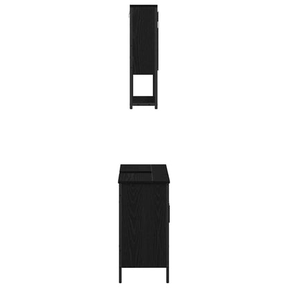 Badeværelsesmøbel Sæt Med Opbevaring 2 Pcs Sort 60 X 30 X 60 Cm - Billede 7