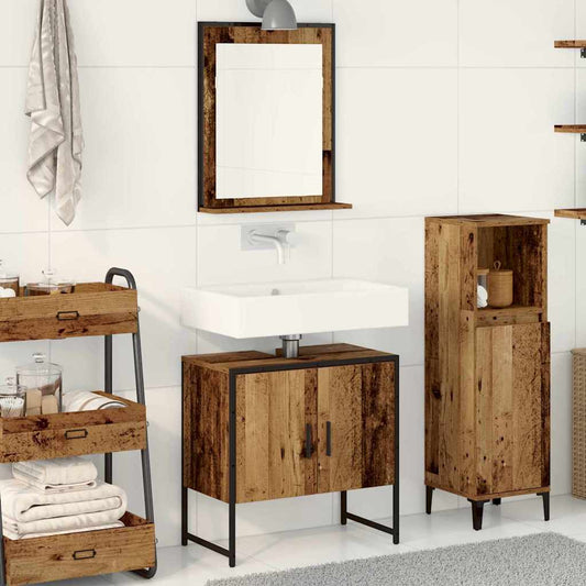 Badeværelsesmøbel Sæt Med Opbevaring 2 Pcs Brun 60 X 33 X 60 Cm - Hovedbillede