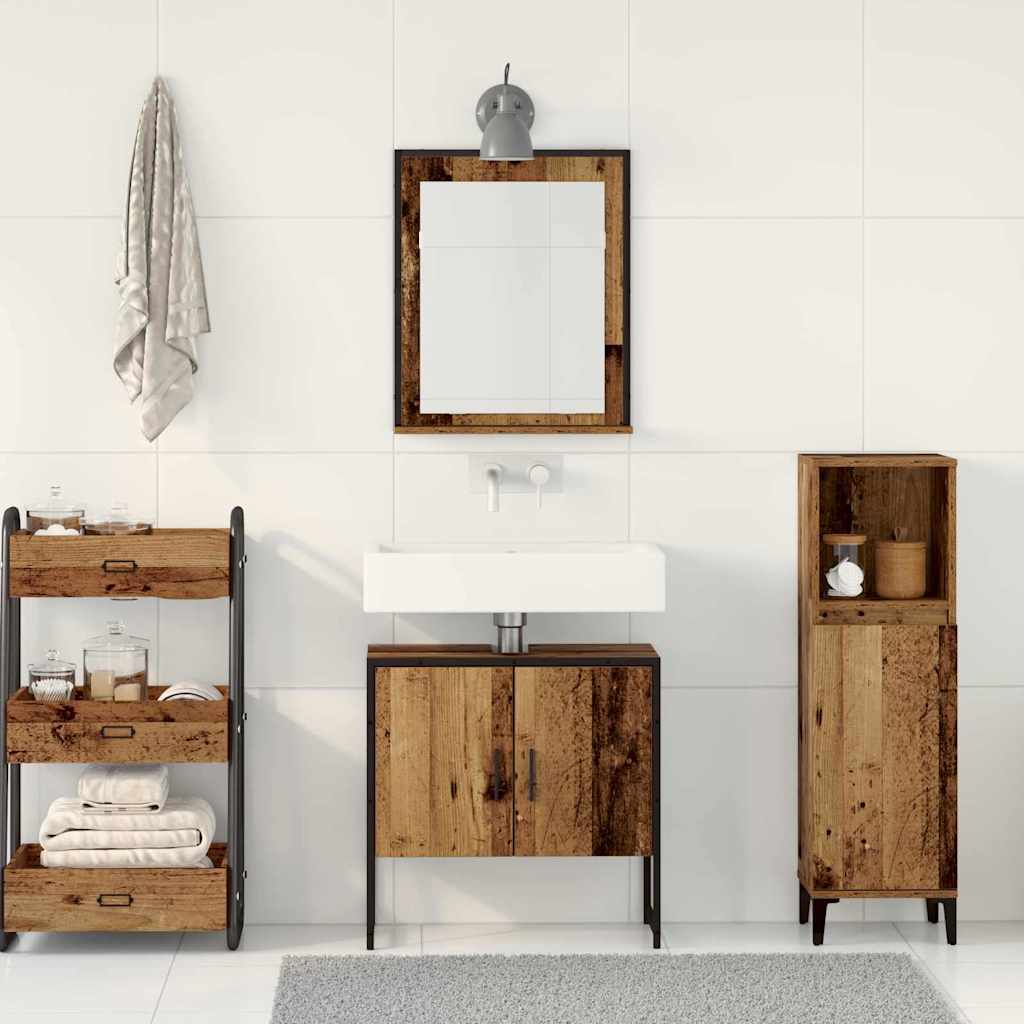 Badeværelsesmøbel Sæt Med Opbevaring 2 Pcs Brun 60 X 33 X 60 Cm - Billede 4