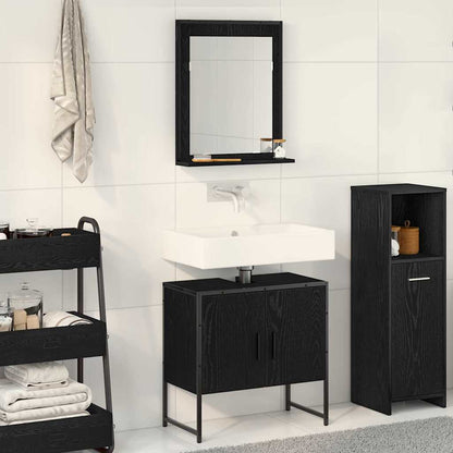 Badeværelsesmøbel Sæt Med Opbevaring 2 Pcs Sort 60 X 33 X 60 Cm - Hovedbillede