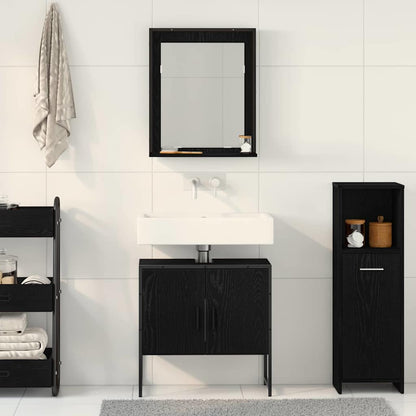 Badeværelsesmøbel Sæt Med Opbevaring 2 Pcs Sort 60 X 33 X 60 Cm - Billede 4