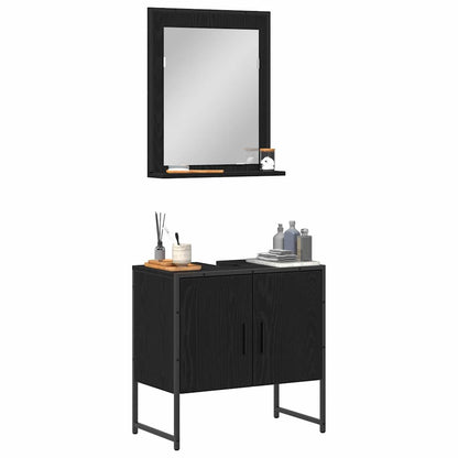 Badeværelsesmøbel Sæt Med Opbevaring 2 Pcs Sort 60 X 33 X 60 Cm - Billede 3
