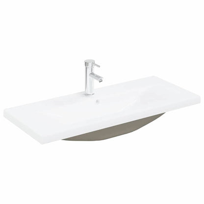 Badeværelsesmøbelssæt Vægmonteret 3 Pcs Sort Eg 90x38.5x46cm - Billede 5