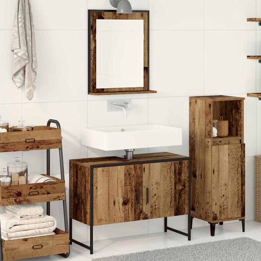 Badeværelsesmøbel Sæt Med Opbevaring 2 Pcs Brun 80 X 33 X 60 Cm - Hovedbillede