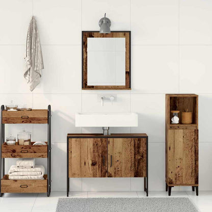 Badeværelsesmøbel Sæt Med Opbevaring 2 Pcs Brun 80 X 33 X 60 Cm - Billede 4