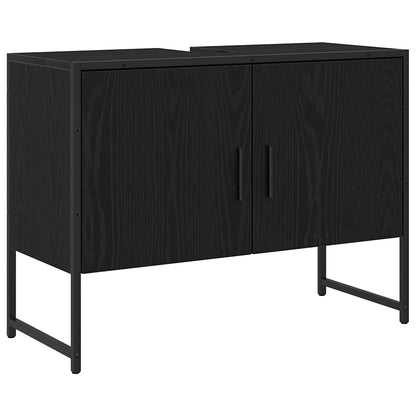 Badeværelsesmøbel Sæt Med Opbevaring 2 Pcs Sort 80 X 33 X 60 Cm - Billede 5