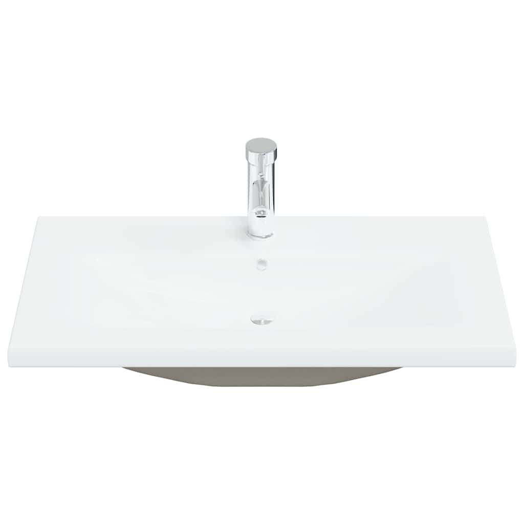 Badeværelsesmøbel Sæt Med Spejl 3 Pcs Sort Eg 80 X 38.5 X 45 Cm - Billede 7