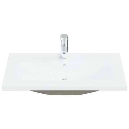 Badeværelsesmøbel Sæt Med Spejl 3 Pcs Sort Eg 80 X 38.5 X 45 Cm - Billede 7