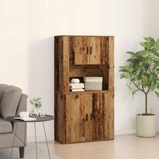 Højskab Gammelt Træ 80 X 33 X 150 Cm Konstrueret Træ - Hovedbillede