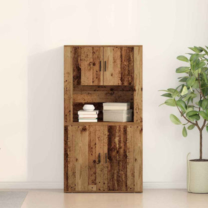 Højskab Gammelt Træ 80 X 33 X 150 Cm Konstrueret Træ - Billede 4