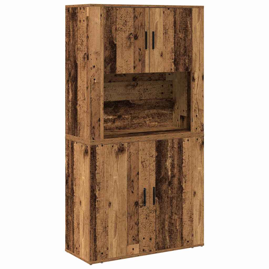 Højskab Gammelt Træ 80 X 33 X 150 Cm Konstrueret Træ - Billede 2