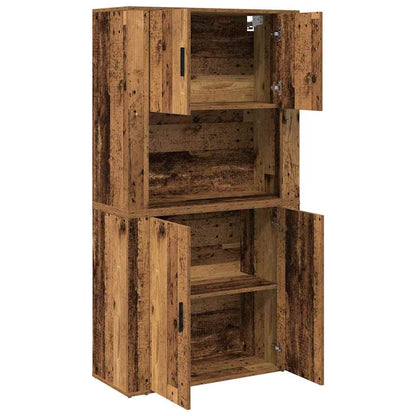 Højskab Gammelt Træ 80 X 33 X 150 Cm Konstrueret Træ - Billede 5