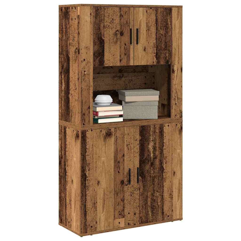 Højskab Gammelt Træ 80 X 33 X 150 Cm Konstrueret Træ - Billede 3