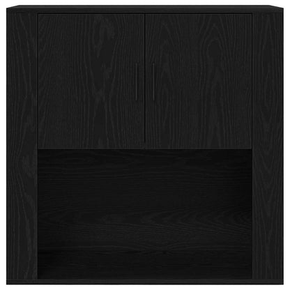 Højskab Sort Eg 80 X 33 X 150 Cm Konstrueret Træ - Billede 7