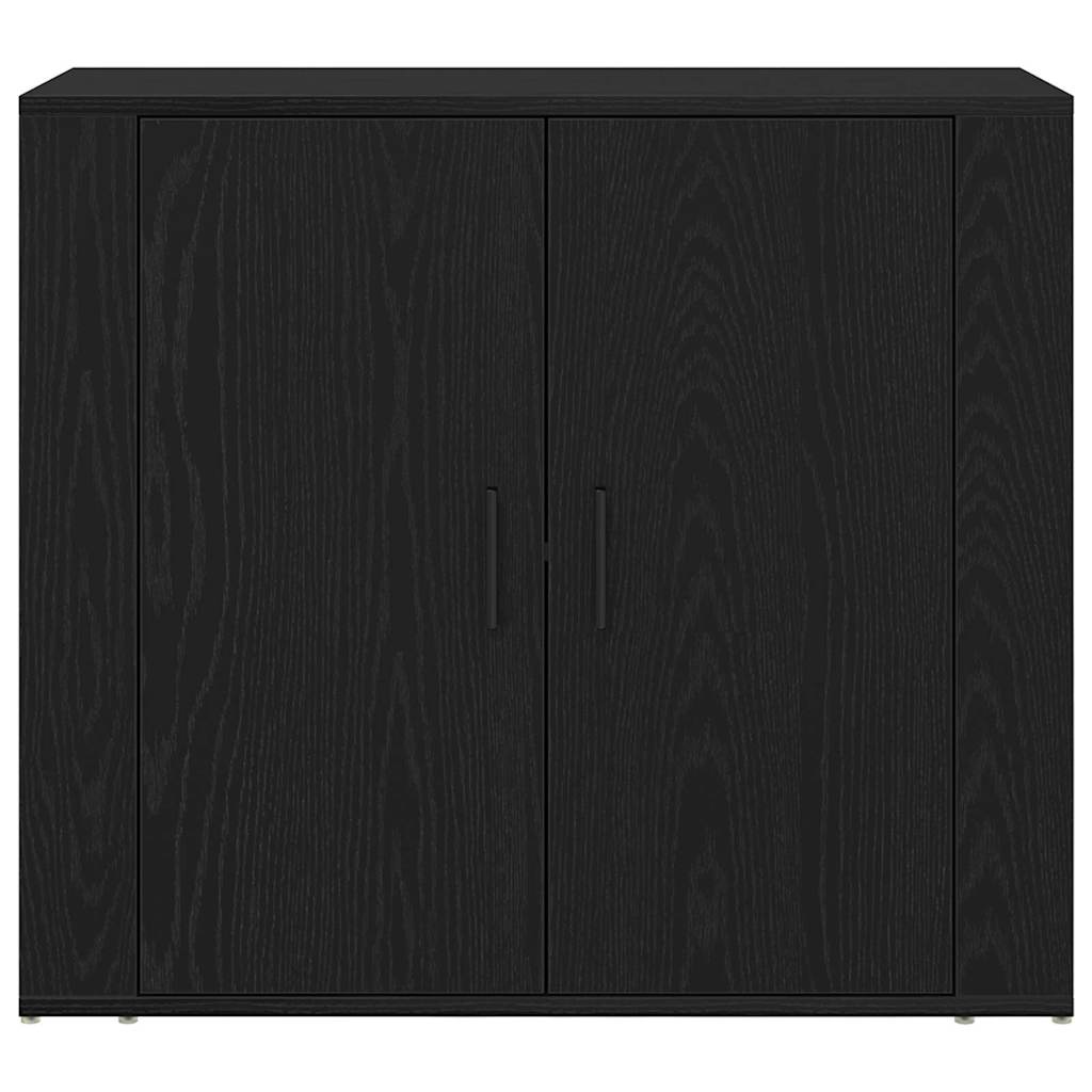 Højskab Sort Eg 80 X 33 X 150 Cm Konstrueret Træ - Billede 8