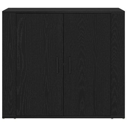 Højskab Sort Eg 80 X 33 X 150 Cm Konstrueret Træ - Billede 8