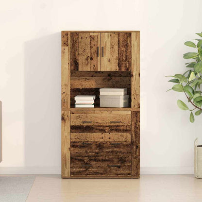 Highboard 80 X 33 X 150 Cm Konstrueret Træ - Billede 4