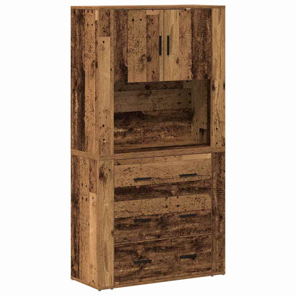 Highboard 80 X 33 X 150 Cm Konstrueret Træ - Billede 2