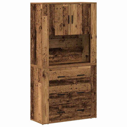 Highboard 80 X 33 X 150 Cm Konstrueret Træ - Billede 2