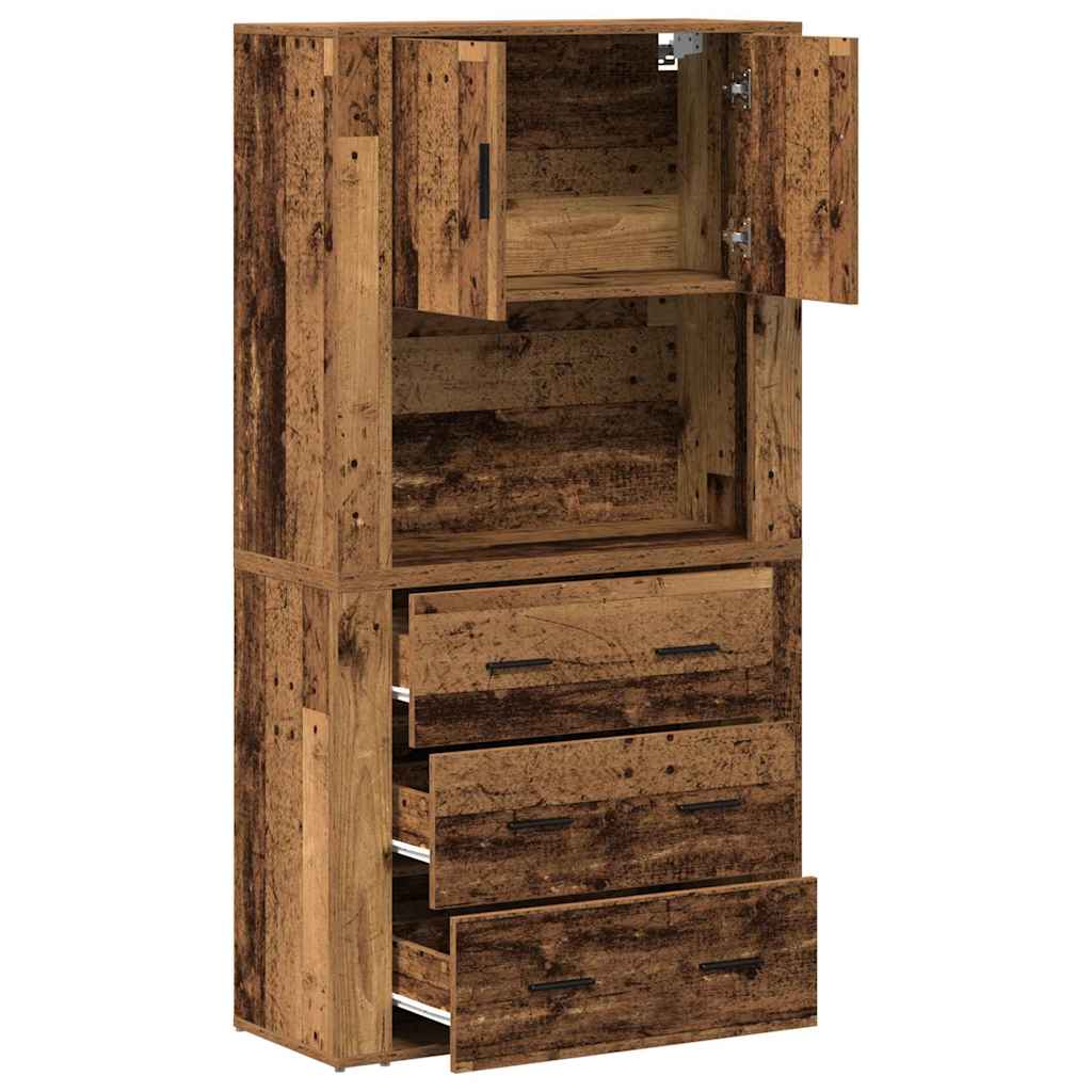 Highboard 80 X 33 X 150 Cm Konstrueret Træ - Billede 5