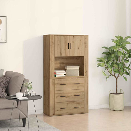 Højskab Med Skuffe Artisan Eg 80 X 33 X 150 Cm Konstrueret Træ - Hovedbillede