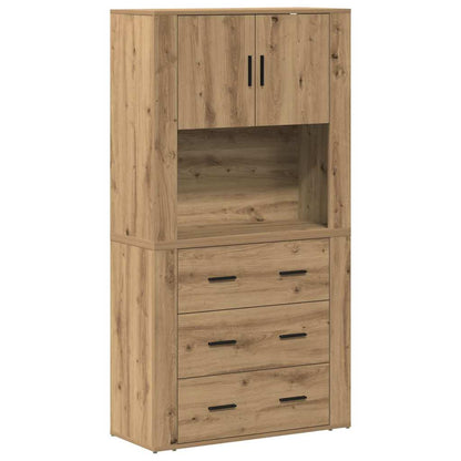 Højskab Med Skuffe Artisan Eg 80 X 33 X 150 Cm Konstrueret Træ - Billede 2
