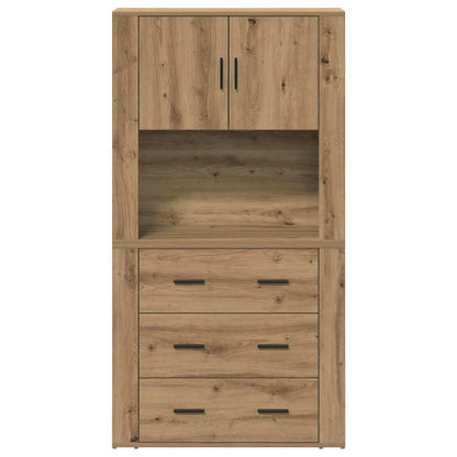 Højskab Med Skuffe Artisan Eg 80 X 33 X 150 Cm Konstrueret Træ - Billede 6