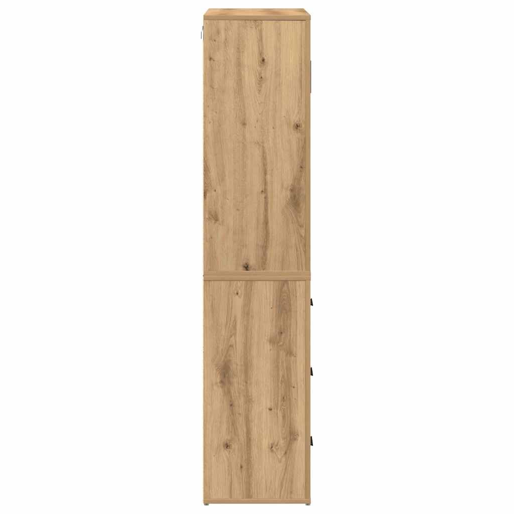 Højskab Med Skuffe Artisan Eg 80 X 33 X 150 Cm Konstrueret Træ - Billede 7
